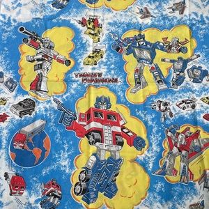 Vintage flat sheet Transformers twin size 1984